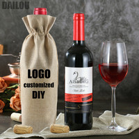 Customized Logo Of Red Wine Bag Personal Personalized Gift Champagne Bag Sack Packaging Wedding Party Decoration GiftWine Bottle