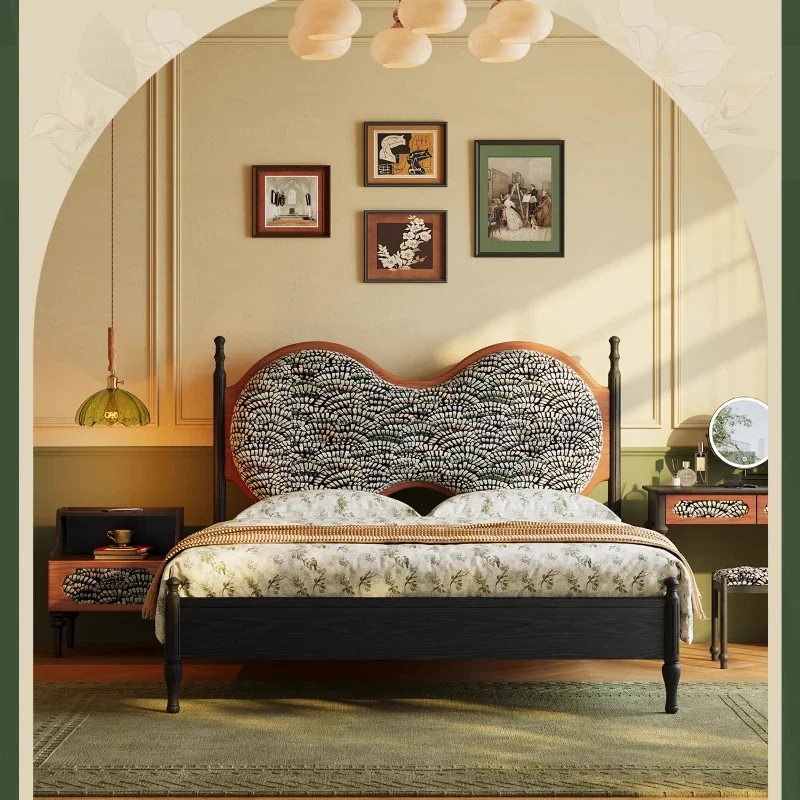 French Girls Black Bedroom Bed Double Set Modern Princess King Size Beds Loft Hotel Wooden Camas De Dormitorio Home Furniture