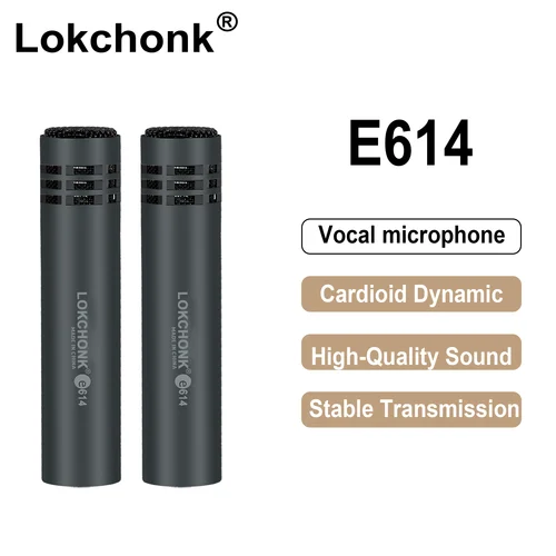 Imagen 1 del producto Lokchonk E614 Micrófono de condensador, micrófono de condensador cardioide para tambores superiores, vocales, guitarra acústica, performance en vivo