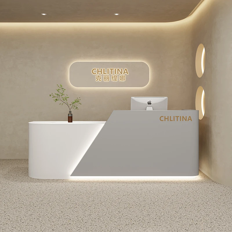 Salão de beleza mesa estética frente caixa dança estilo feminino loja de roupas bar personalizado pequeno balcão recepção ao ar livre