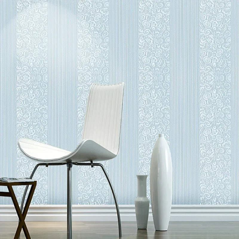 Home Decor Wallpaper Luxury Bedroom Wallpapers 3d Striped Wall Paper European Style Large Embossed Flower Wallpaper
