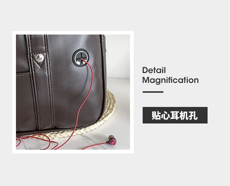 Student Handbag JK Uniform Bag Single Shoulder PU Uniform Bag Commuter Document Backpack Computer Bag Travel Bag