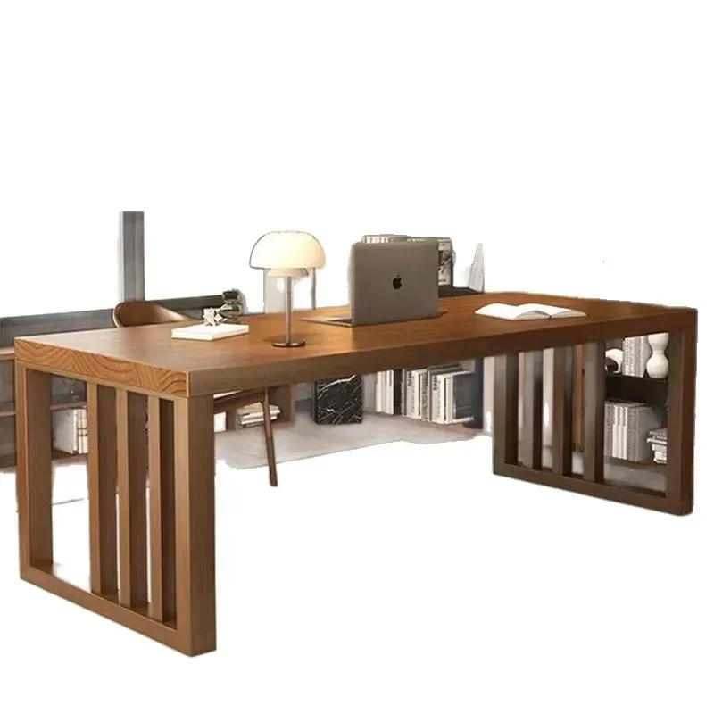 Solid Wood Study Desk Light Luxury Modern Living Room Large Long Desk Home Office Calligraphy