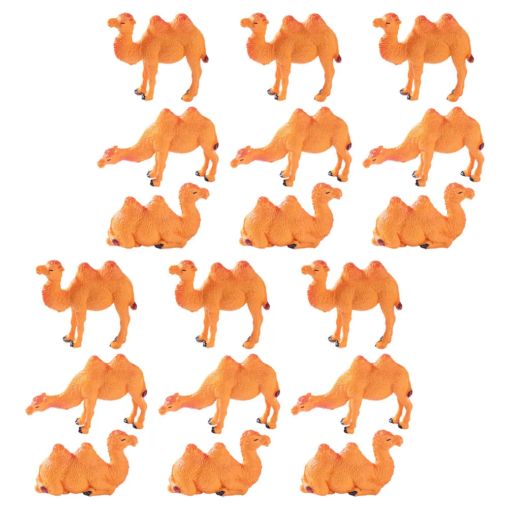18-delige microlandschap kameel woestijn dierenbeeldjes versieren bruin plastic