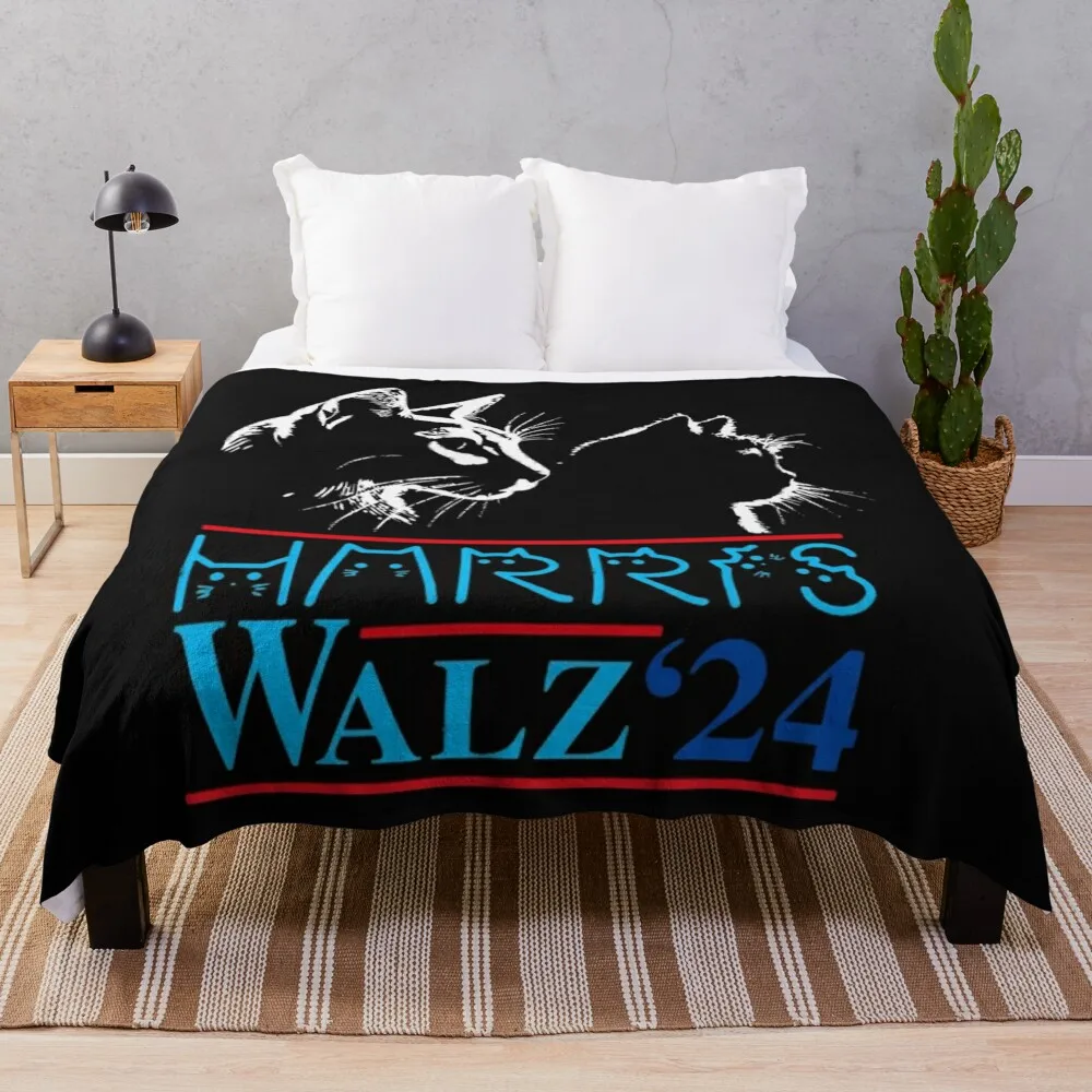 

Harris Walz 2024 Retro Vintage US Presidental Election 2024 Throw Blanket Beautifuls Comforter christmas gifts Thin Blankets