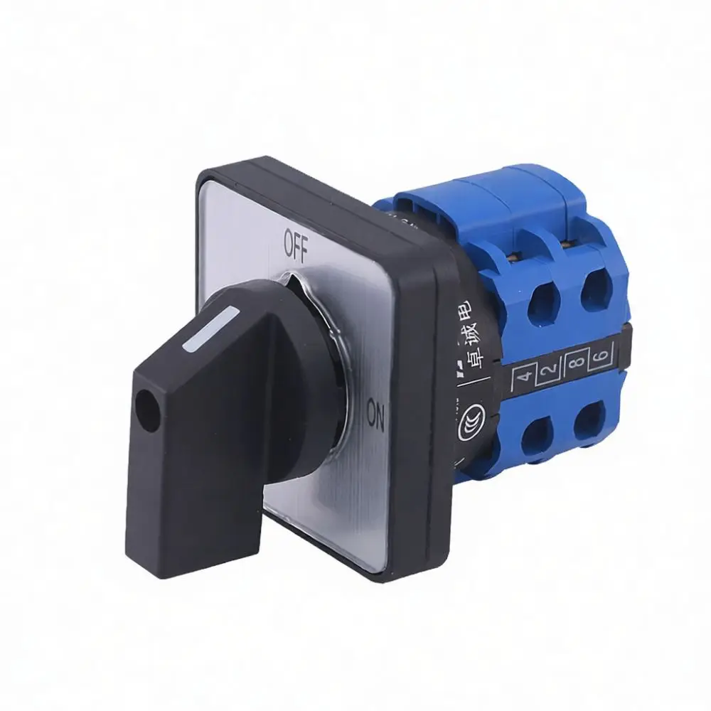 Industrial Rotary Switch 380V 20A 4P Selector Changeover Device For Zhuocheng Motor Pump Control System Silver Contact Unit