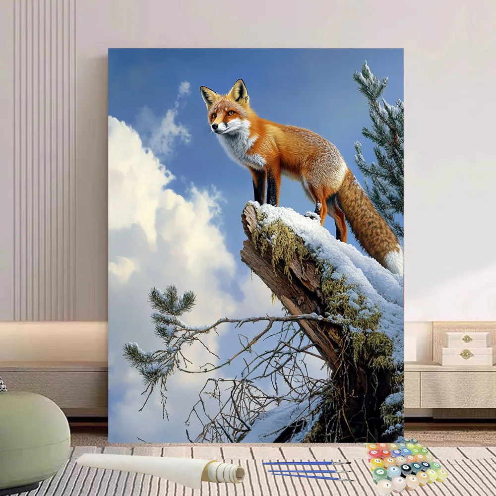 

Картина по номерам лиса DIY ручная роспись маслом холст раскраска уникальный подарок украшение дома