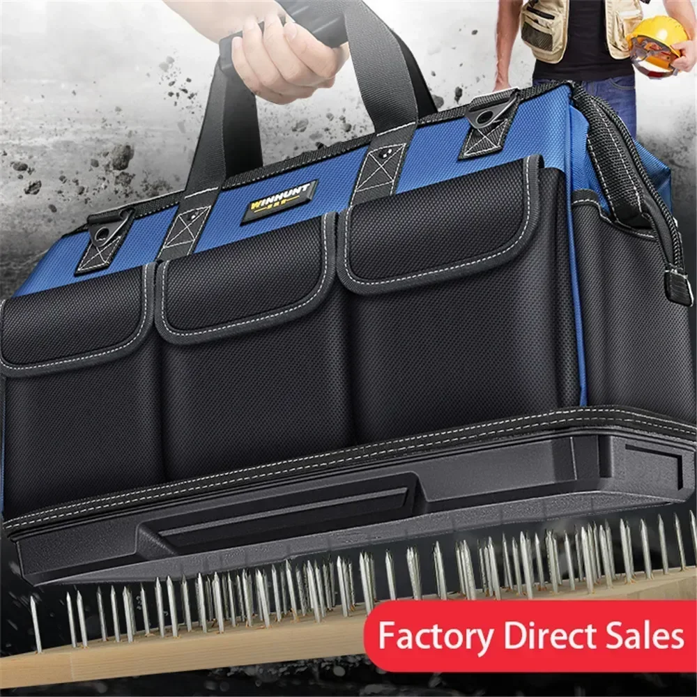 Waterproof Tool Bag Large Multi-Function with Multi Pockets Heavy Duty Tool Pouch Bag Organizer Anti-Fall Tool Tote Storage Bag
