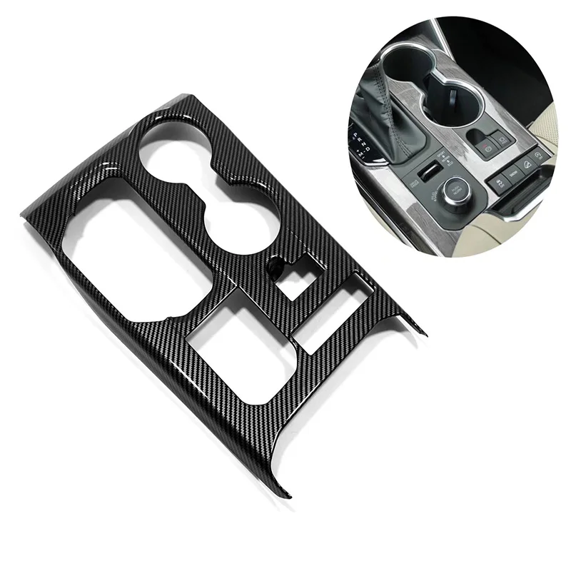 ABS ألياف الكربون مقبض ناقل حركة السيارة غطاء لوحة الإطار ملصق الكسوة اكسسوارات لتويوتا هايلاندر XLE 2020 20121 2022