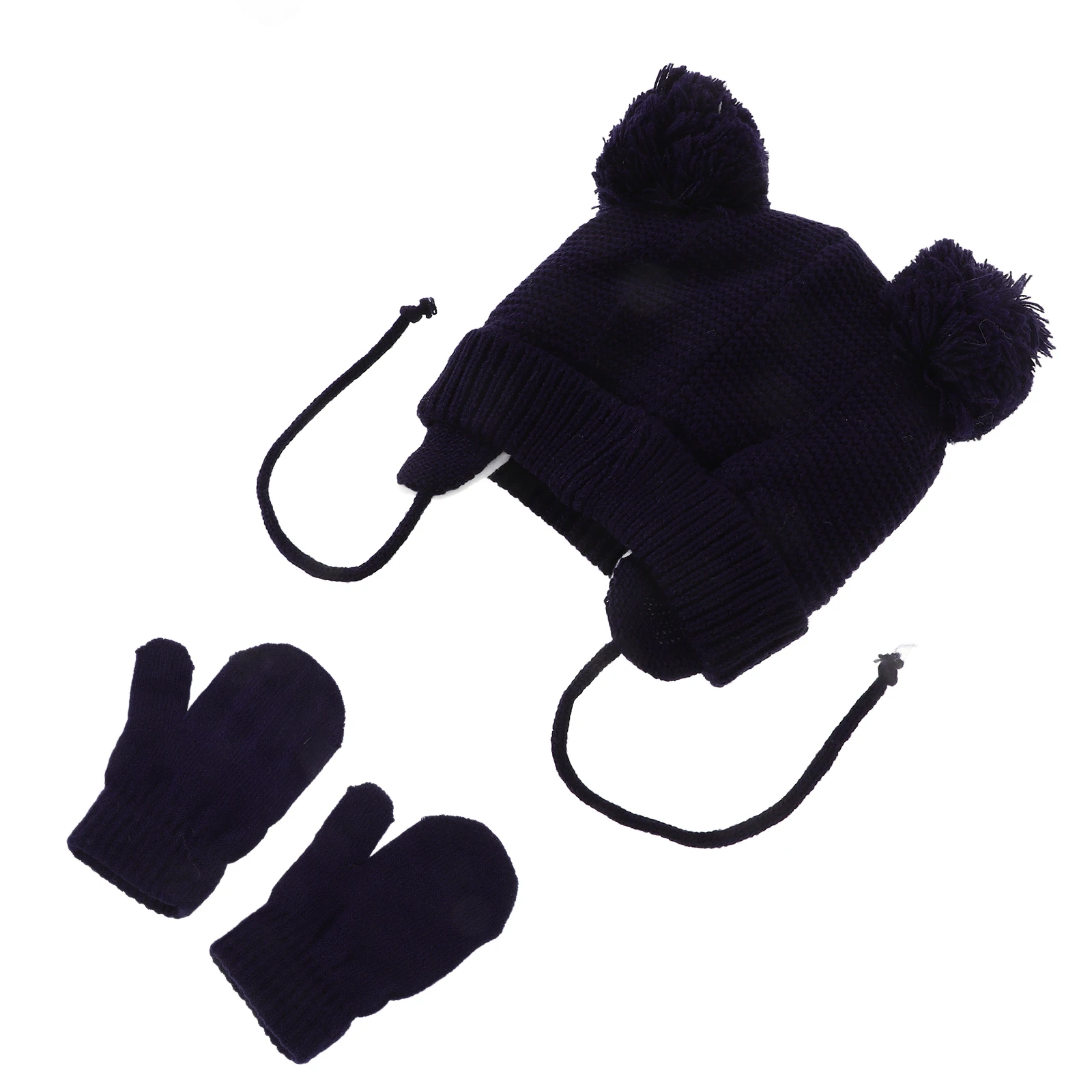 

Children's Knitted Hat Gloves Set Acrylic Baby Hats Mittens Beanie Warm Winter Clothes Toddler Boy Girl Infant