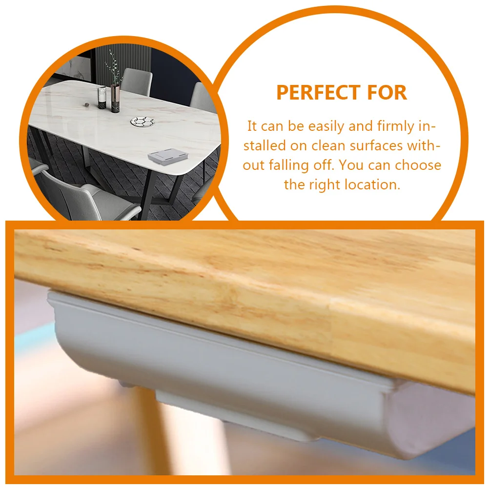 2 Pcs No Punching Free Storage Box Office Work Desk Tier Drawer Organizer Abs Hidden