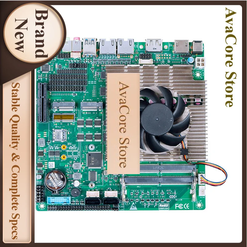 AvaCore Mini-Itx Motherboard With CPU Ultra5 125H/Ultra7 155H 1/2 LAN HDMI DP LVDS 6COM RS232 DDR5 RAM M.2 2280 SSD PCIEX4
