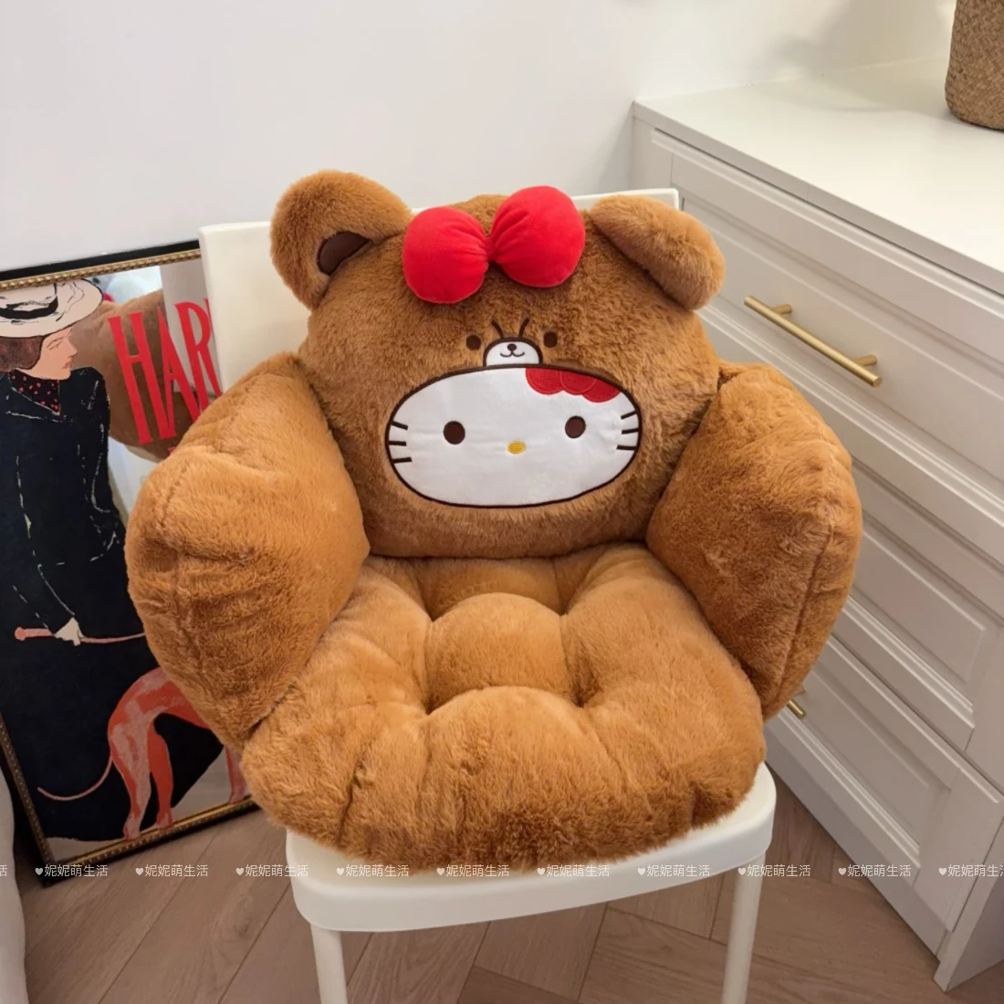 CUte Sanrio Winter Warm Hello Kitty My Melody Pluche Stoelkussen Zacht Cartoon Zitkussen Zitkussen Schattig Bureaustoelkussen