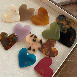 Heart Color Acrylic Small Hairclip Cute Oval Side Bangs Duckbill Clip Hair Accessories Headwear  hair clip