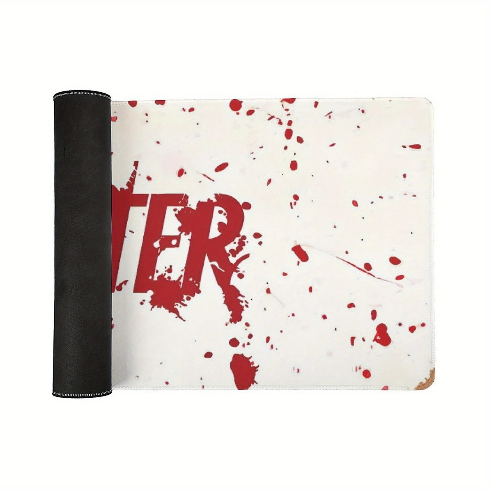 لوحة ماوس ولوحة مفاتيح كبيرة جدًا بتصميم مستوحى من برنامج Dexter TV Show - سجادة مكتب لمشهد الجريمة الحمراء مع شعار Dexter، Dura