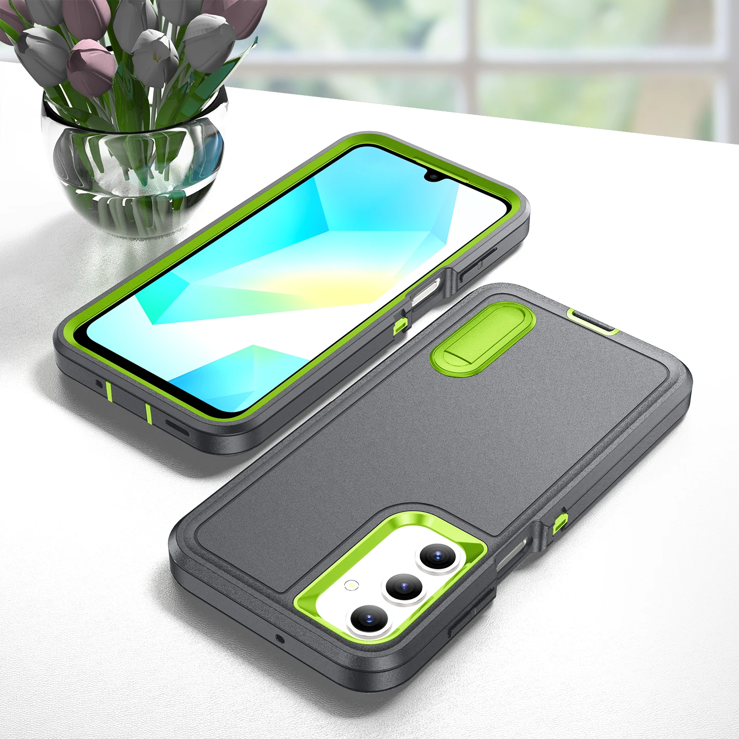 For Samsung A17 5G 4G Fall Protection Hard Armor Case for Samsung Galaxy A17 5g Galaxya17 A 17 Kickstand Phone Cover