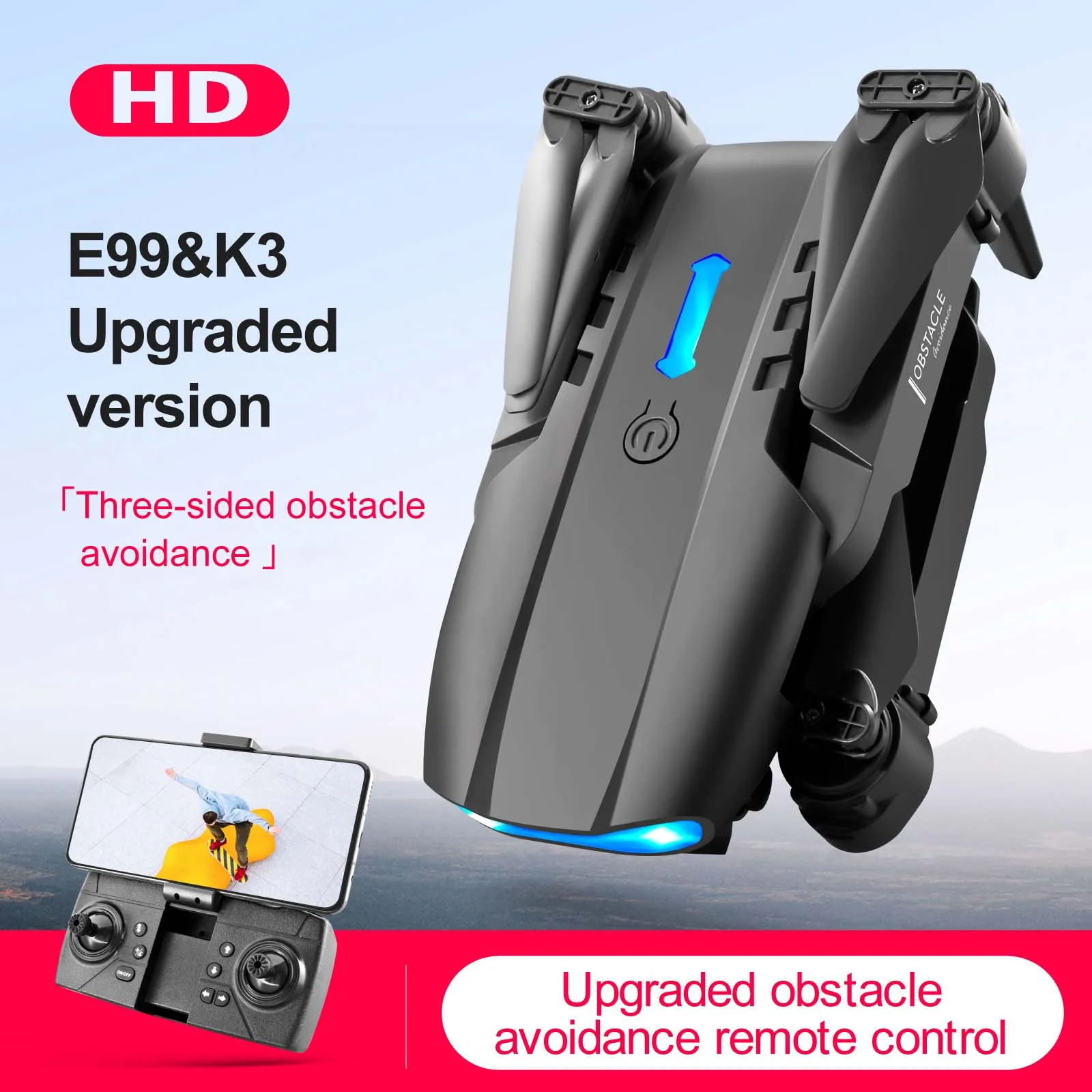 KBDFA E99 K3 Pro Drone Professionelle Quadcopter Dual Kamera Hindernis Vermeidung RC Hubschrauber Fernbedienung Spielzeug Geschenk