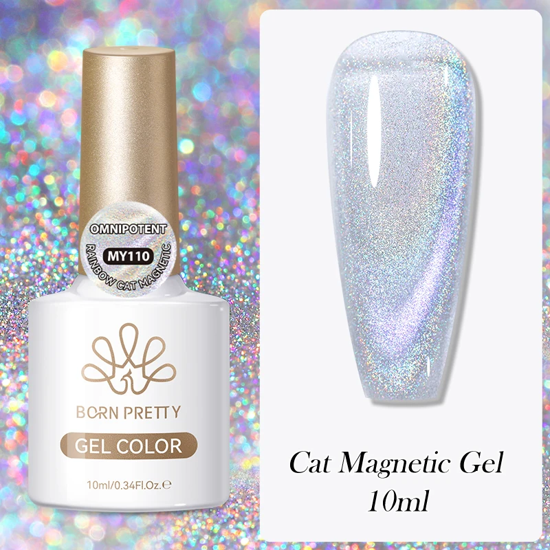 BORN PRETTY 10ml Arco Iris Ultra brillo brillo gato Gel magnético esmalte de uñas semipermanente remojo UV LED barniz manicura