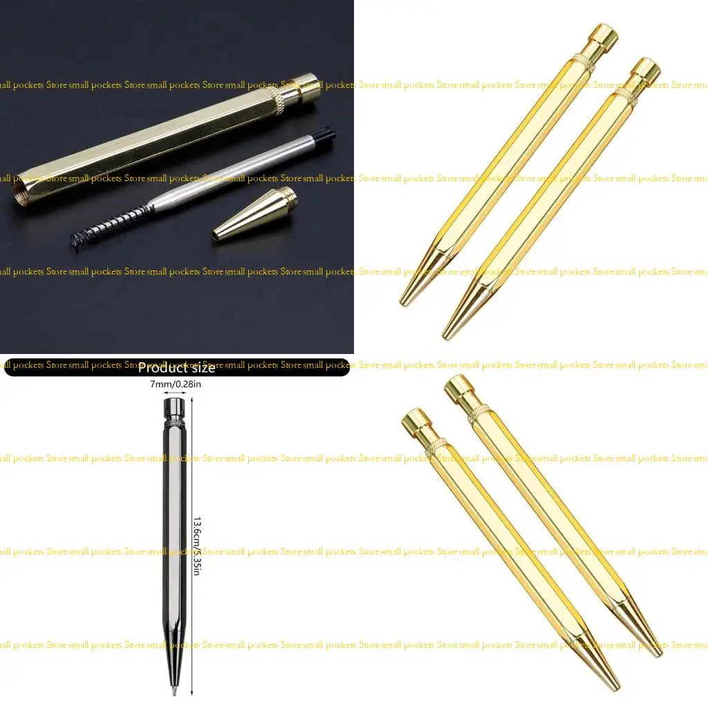 

R1WD 2 шт., новинка, шестиугольная шариковая ручка, выдвижная шариковая ручка, деловая ручка для подписи, гладкая металлическая