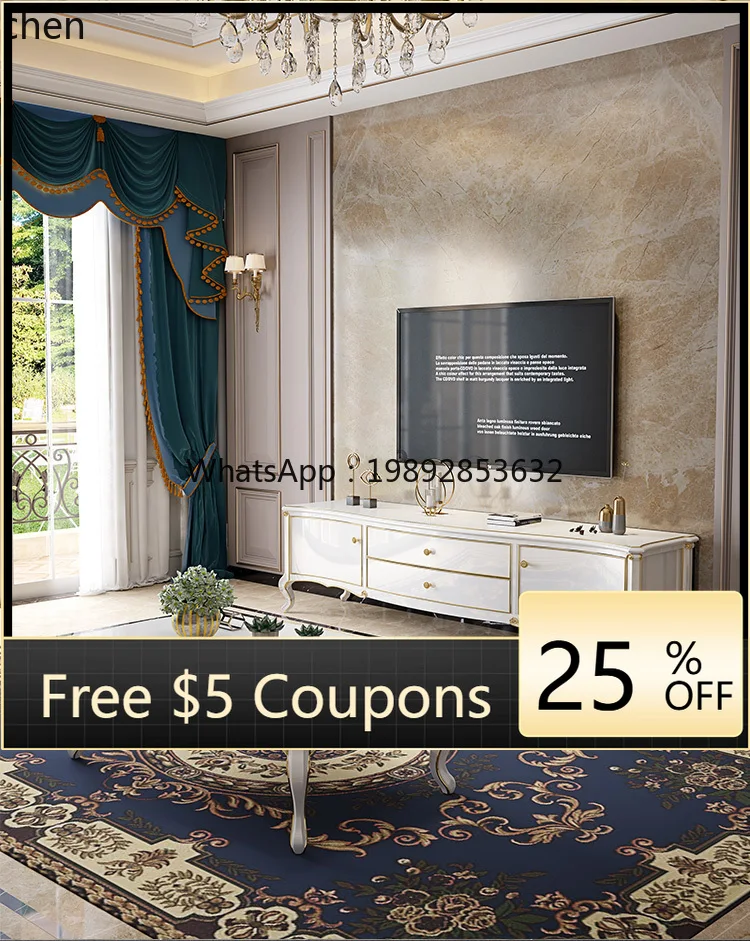 

WW coffee table TV cabinet combination modern simple small apartment solid wood living room floor cabinet furniture set