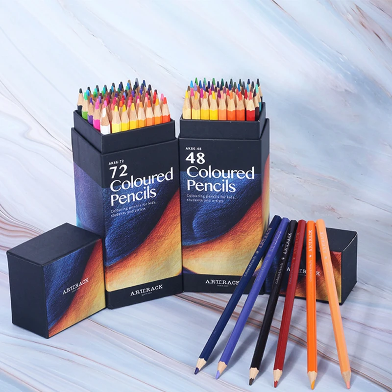 12/18/24/36/48/72 Farben Schreibwaren Bleistift Set Öl-basierte Buntstifte Zeichnung Buntstift Pinsel – Detail 7