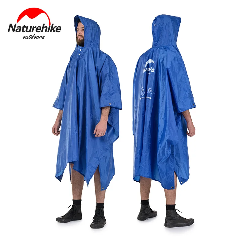 Naturehike Outdoor Raincoat Windbreaker 3in1 Multifunction Camping & Hiking Waterproof Poncho Nylon Travel Awning Mat