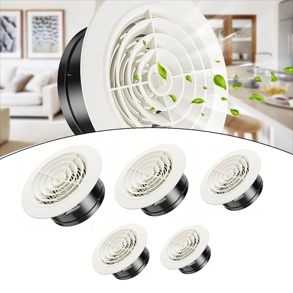 1pc Vent Grill For Hole 75-200mm Round Adjustable Wall Interior Vent Ventilation Grille Cover Exterior Wall Ducting Ventilation