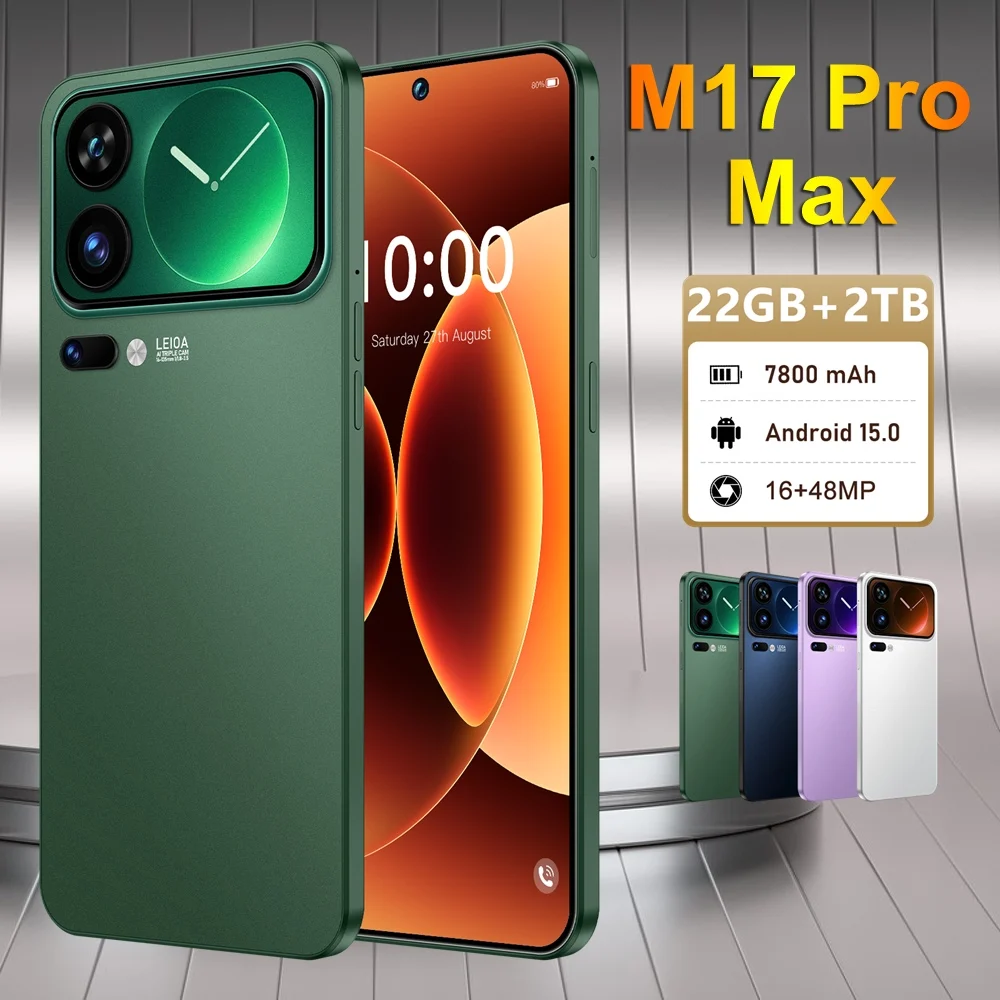 Teléfono Inteligente 5G en Oferta, 17 Pro Max 7.3HD, Teléfonos Móviles Inteligentes, 22G+2TB, Teléfono Celular Económico, Android Desbloqueado, 7800mAh, Doble SIM, WIFI