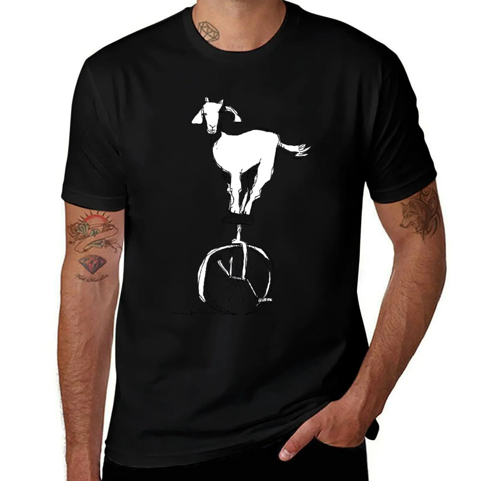 

Goat on a unicycle T-Shirt basketball graphic tees cute clothes new edition animal prinfor boys t shirts for men