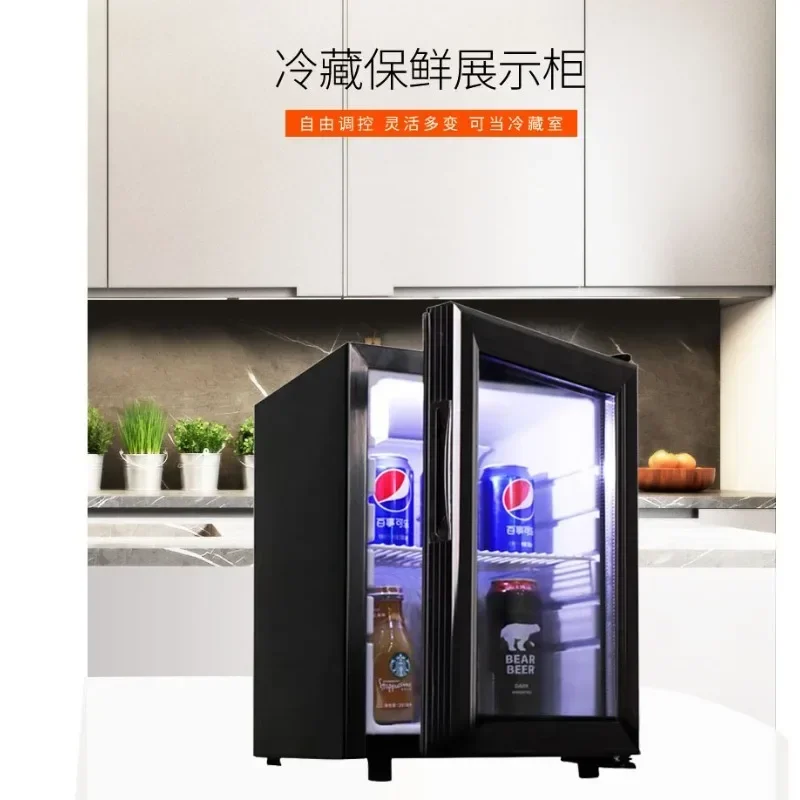 AB02  Refrigerator Small 21LFresh-Keeping Display Glass Door Refrigerated Cabinet Small Single Double Lock Food Sample Storage C
