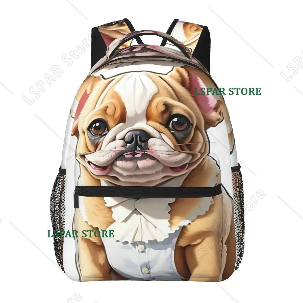 

Cute French Bulldog Puppy Facial Student Backpack School Bag Hiking Travel Daypack for Men Women Fashion Bookbag Shoulder Bags