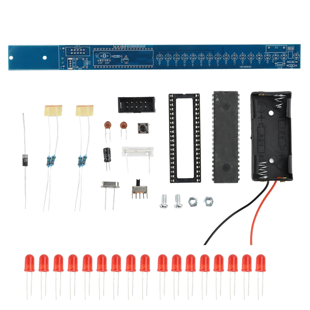 16 Bits POV LED Stick Light Rocker DIY Kit Shaking Shake AT89S52 51 Microcontroller Electronic Solder Kits Welding Training