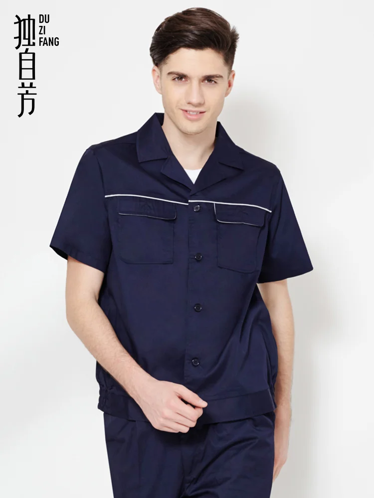 Engineering clothing spring and summer short-sleeved set workshop factory thin male tooling maintenance clothing auto repair