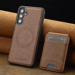 2 in 1 Detachable Cards Solt Wallet Leather Case For Samsung Galaxy S25 Ultra S24 Plus S22 S21 A55 A35 A16 A15 A14 Vertical Bag
