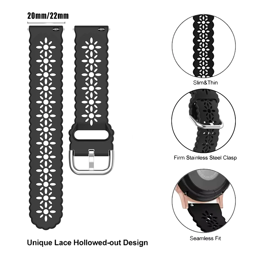 سيليكون 20 مللي متر 22 مللي متر الرياضة حزام الساعات ل Huami AMAZFIT نشط 2 BIP 6 5 حزام Zepp Z GTR 4 3 2e GTS 4 mini 3 الفهد برو سوار