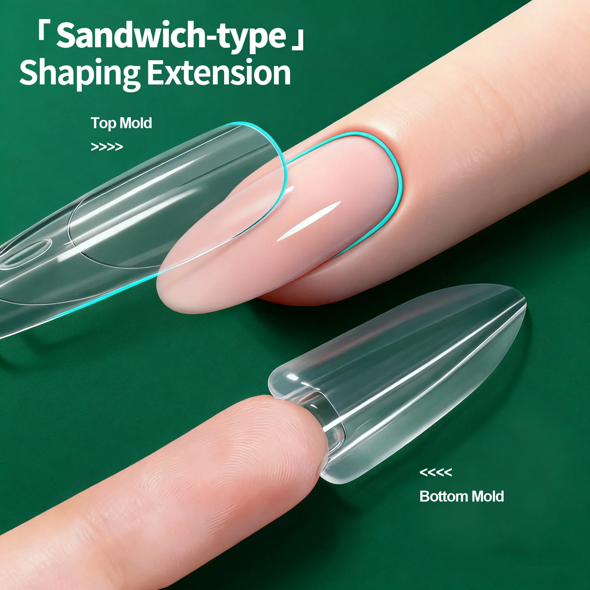 Nailpop ساندويتش مسمار أشكال مزدوجة 240 قطعة 15 أشكال الفرنسية مانيكير تمديد هلام منشئ مسمار الفن صالون أداة المهنية واضحة #1