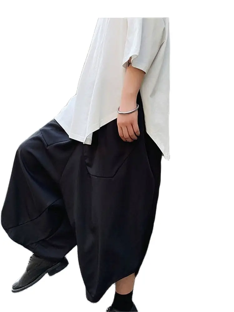 Darkness Yamamoto Style Men'S Big Crotch Harem Pants Hair Stylist Culottes Trendy Men'S Youth Bloomers Eight-Point Pants