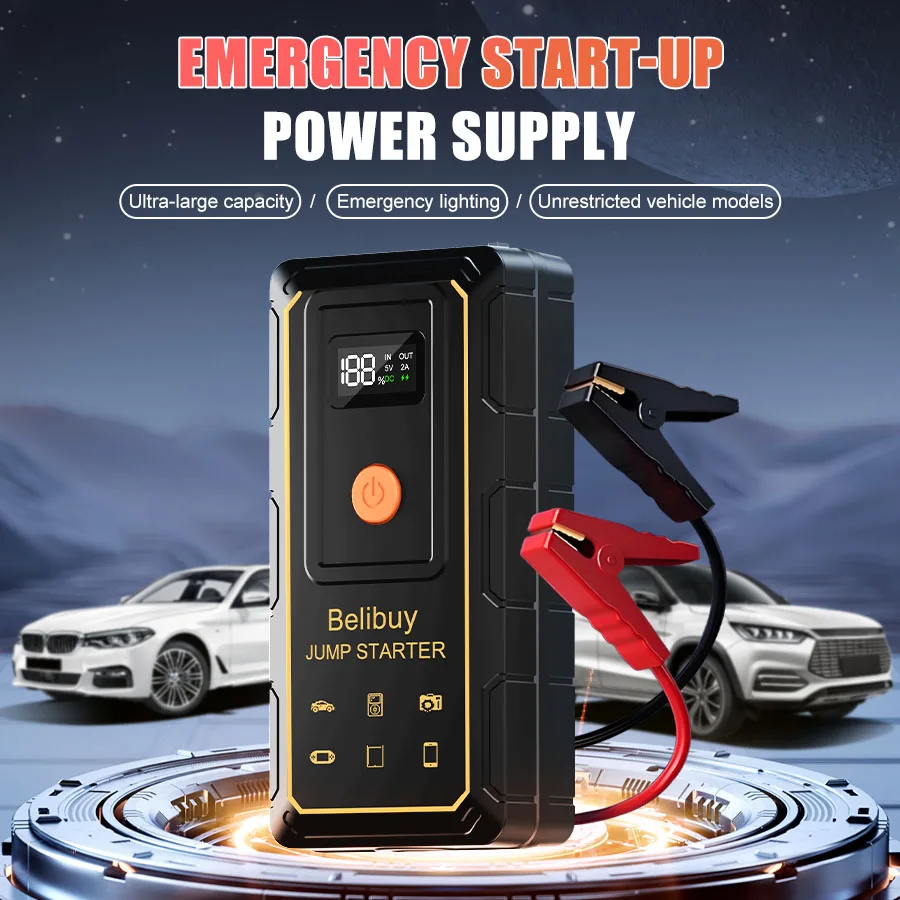 

Smart Clamp Emergency Power Supply LED Lighting Multi-Functional Dual Fast Charging 2000A Outdoor Emergency Charging Suitable
