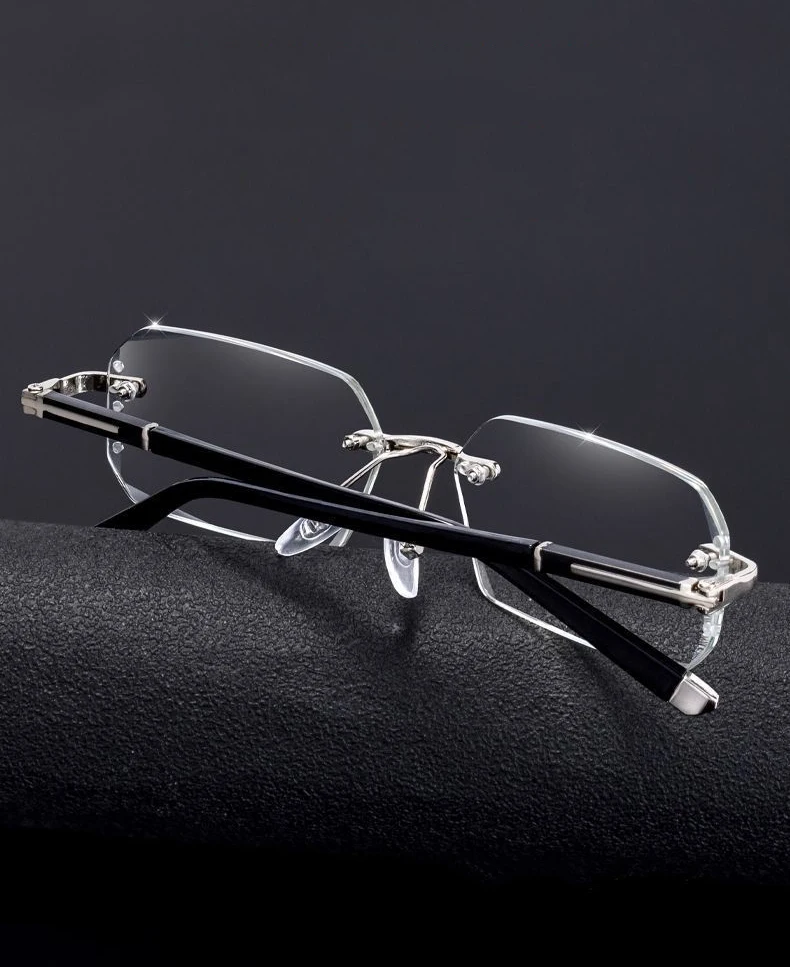 Mode Diamant Anti-blau Licht Lesebrille Frau Mann Randlose Brillen Blockieren Blau Licht Schutz Brillen +1,0 Bis +4,0 – Detail 8