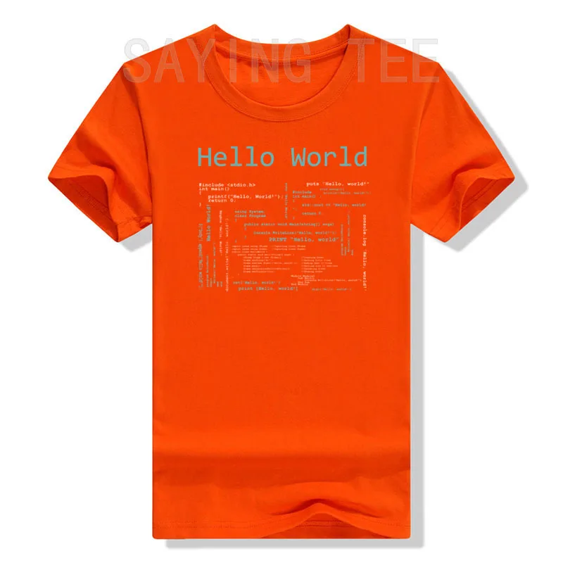 Hello World - Computer Programming Languages T-Shirt Gaming Lover Gamer Boys Men Clothing Computer Programmer Graphic Tee Tops