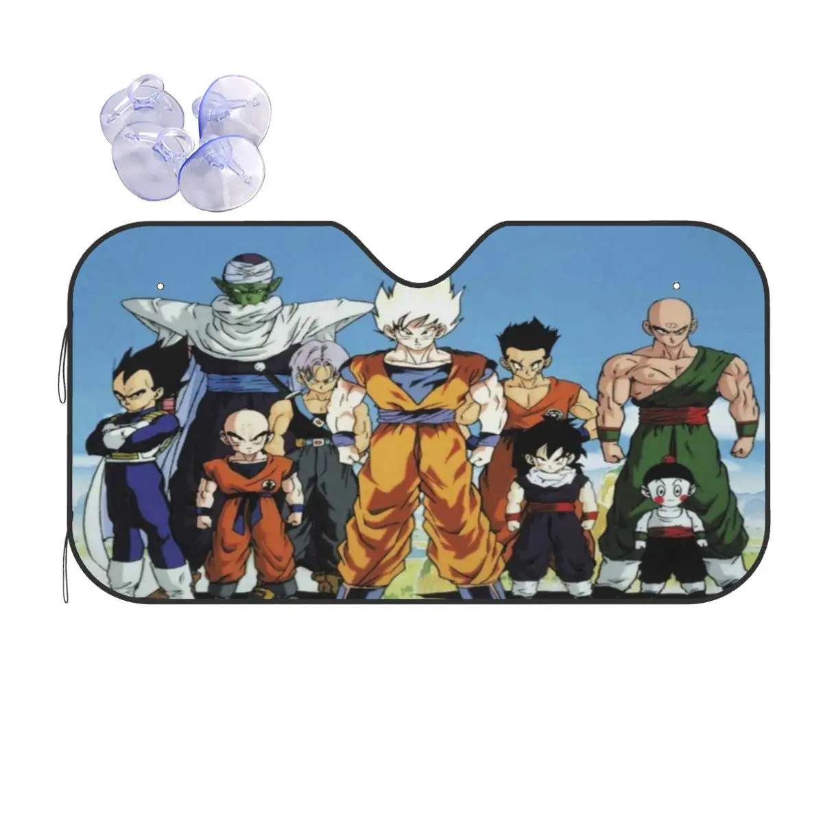 Osłona przeciwsłoneczna na szybę samochodową Dragon Ball Z Dragonball Anime, uniwersalna, na przednią szybę, blokująca promienie słoneczne, 70x130cm, odbijająca ciepło.