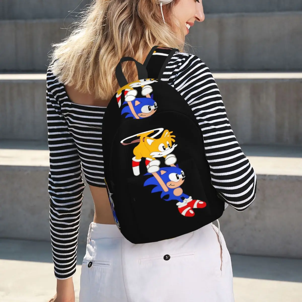 Sonic And Tails Backpack Hot Sale Daypack Large Capacity Kids BookBag School Bag Shoulder Bags for Men Women