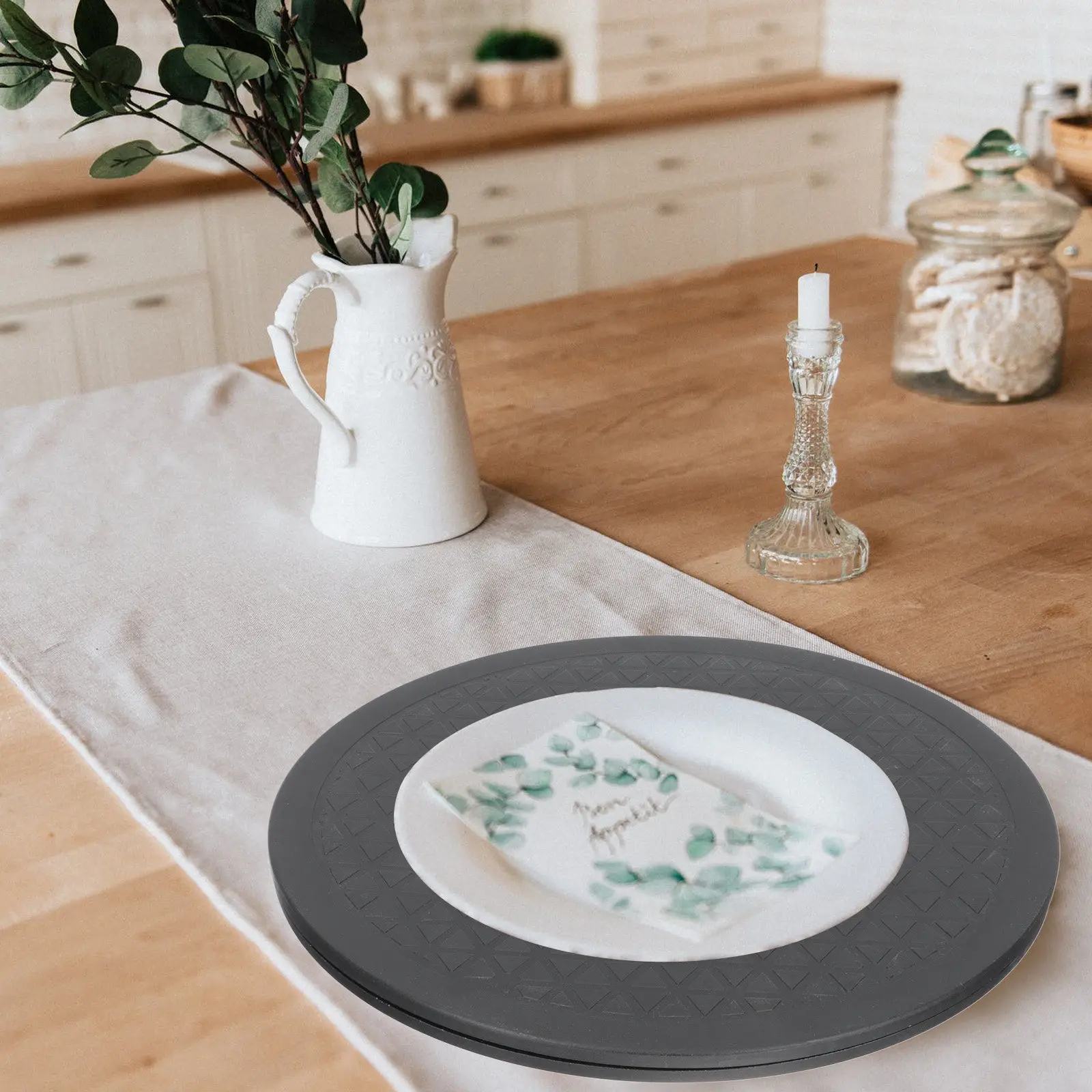 Round Rotating Turntable Made of High Class ABS Material Smooth Surface Fine Workmanship for Kitchen Pantry Spices Bonsai Plants