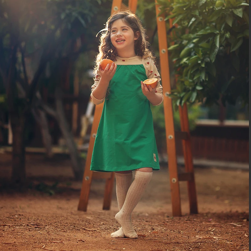 Collezione estiva di vestiti coordinati per la famiglia, vestito da ragazza, maglietta da ragazzo, set da bambino, gonna da ragazza, completo di abbigliamento in cotone verde per bambini