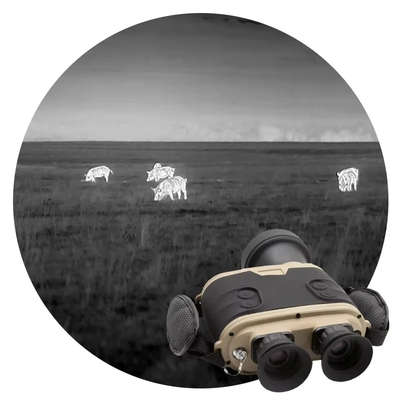 Handheld Visible Low Light Positioning Thermal Imaging Binocular Rangefinder for Outdoor Observation