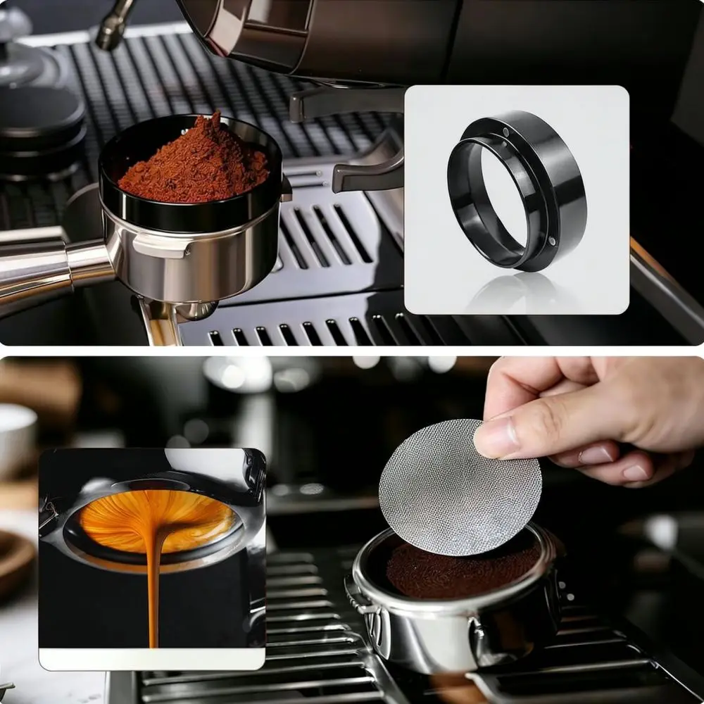 Espresso Tool Set Sapele Wooden Organizer Coffee Distributor Spring Tamper WDT Needle Tool Dosing Funnel Barista Brewing Station