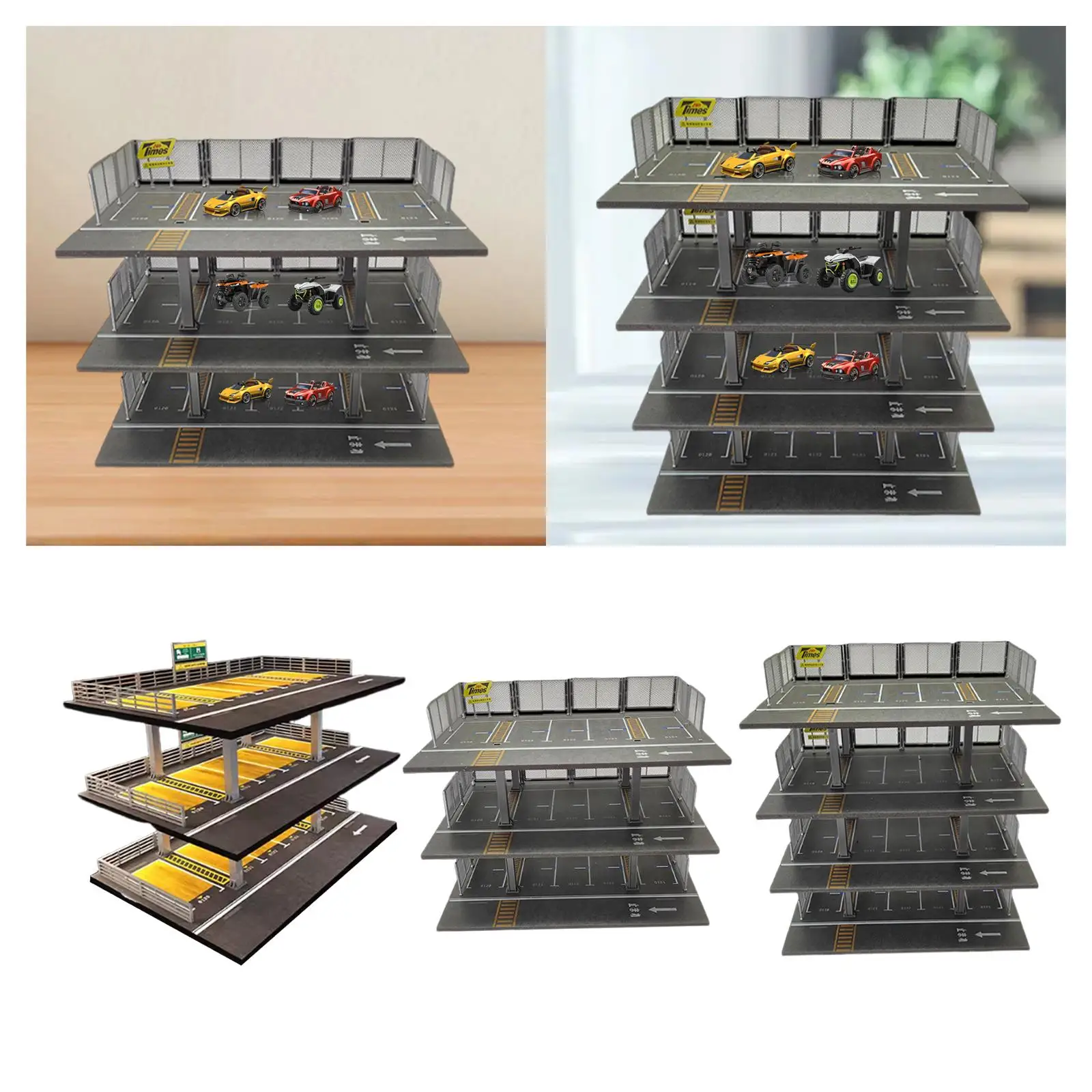 1/64 Diecast Model Auto Organizer Desktop Decor Layout Achtergrond Parkeerplaats Vitrine voor Pop Model Verzamelaars Speelgoedauto's