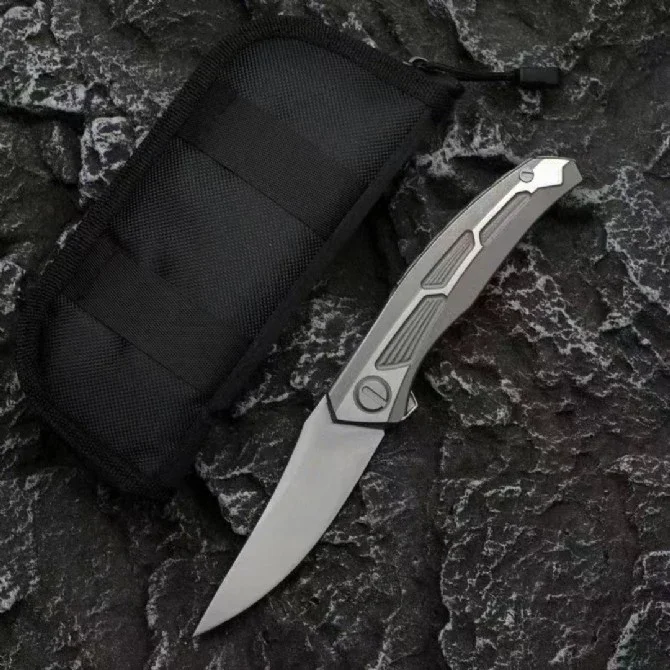 Shigov Quantum Generation II Pocket Folding Knife D2 Blade Titanium Alloy Handle Tactical Hunting Camp EDC Survival Tool Knives