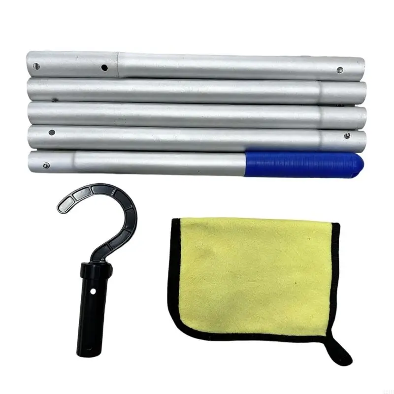 Premium Pool Robot Hook Addition Containing 5 Part Variable Rod For Thorough Cleaning 