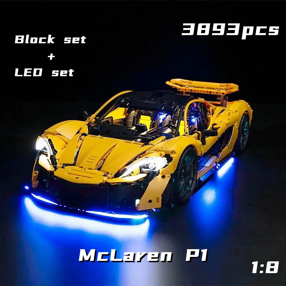 2024 3893PCS Technical P1 1:8 Model Building Blocks Compatible 42172 Moc Bricks Model for Adults Sports Car Toys for Boys Gifts